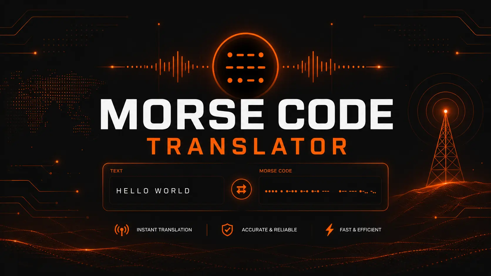 Morse code translator tool interface showing text being converted into dots and dashes using an online converter for instant communication encoding
