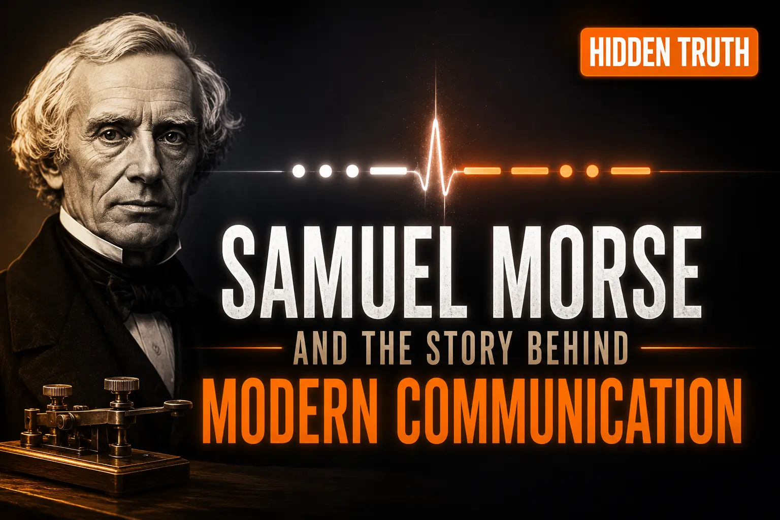 Samuel Morse historical communication invention visual showing telegraph and Morse code transformation